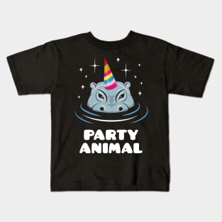 Party Animal Hippo Kids T-Shirt